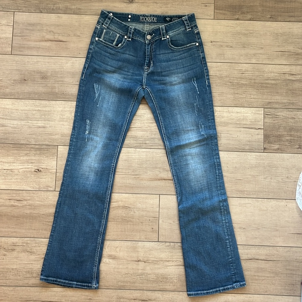 Rock & Roll Womens Jeans Midrise Boot Cut 31x34 - Picture 3 of 4